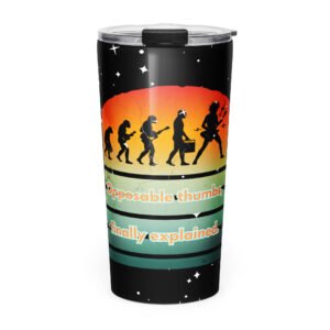 The Evolution of a Guitarist: From Ape to Amp! Trust the science! Tapered stainless steel tumbler