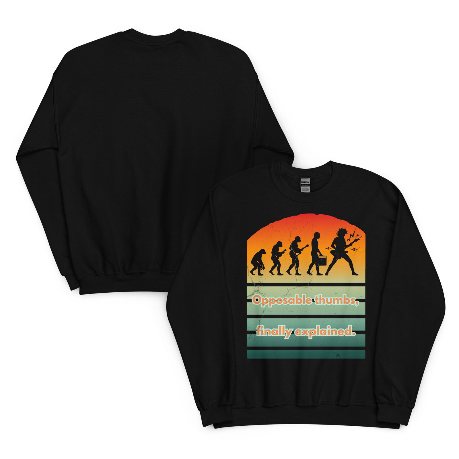 The Evolution of Awesome: From Ape to Amp! Trust the Science! Unisex Sweatshirt - Image 2